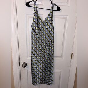 Wildfang The Empower Satin Slip Dress Geometric Print XS